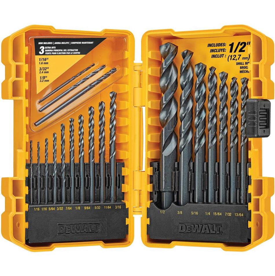 DeWALT® DW1177 Drill Bit Set, 135 deg Point, 20 -Piece, Black Oxide