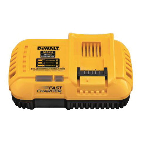 DeWALT® GUARANTEED TOUGH® DCB118 Fan Cooled Fast Charger, 120 VAC, 8 Ah Battery Capacity, 20/60 VDC Battery, 1-Port