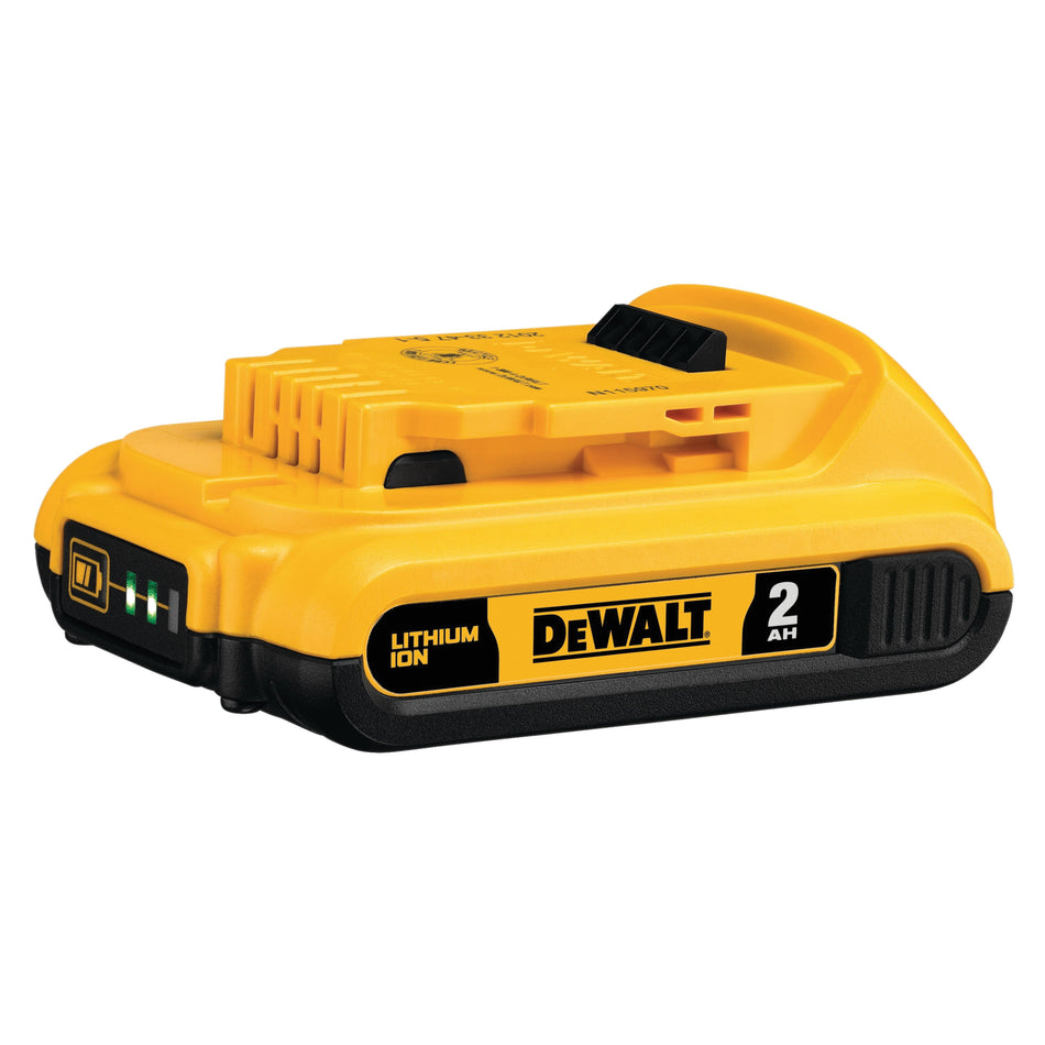 DeWALT® GUARANTEED TOUGH® DCB203 Compact Battery Pack, 20 VDC, 2 Ah Battery Capacity, Lithium-Ion Battery Chemistry, 1-Battery