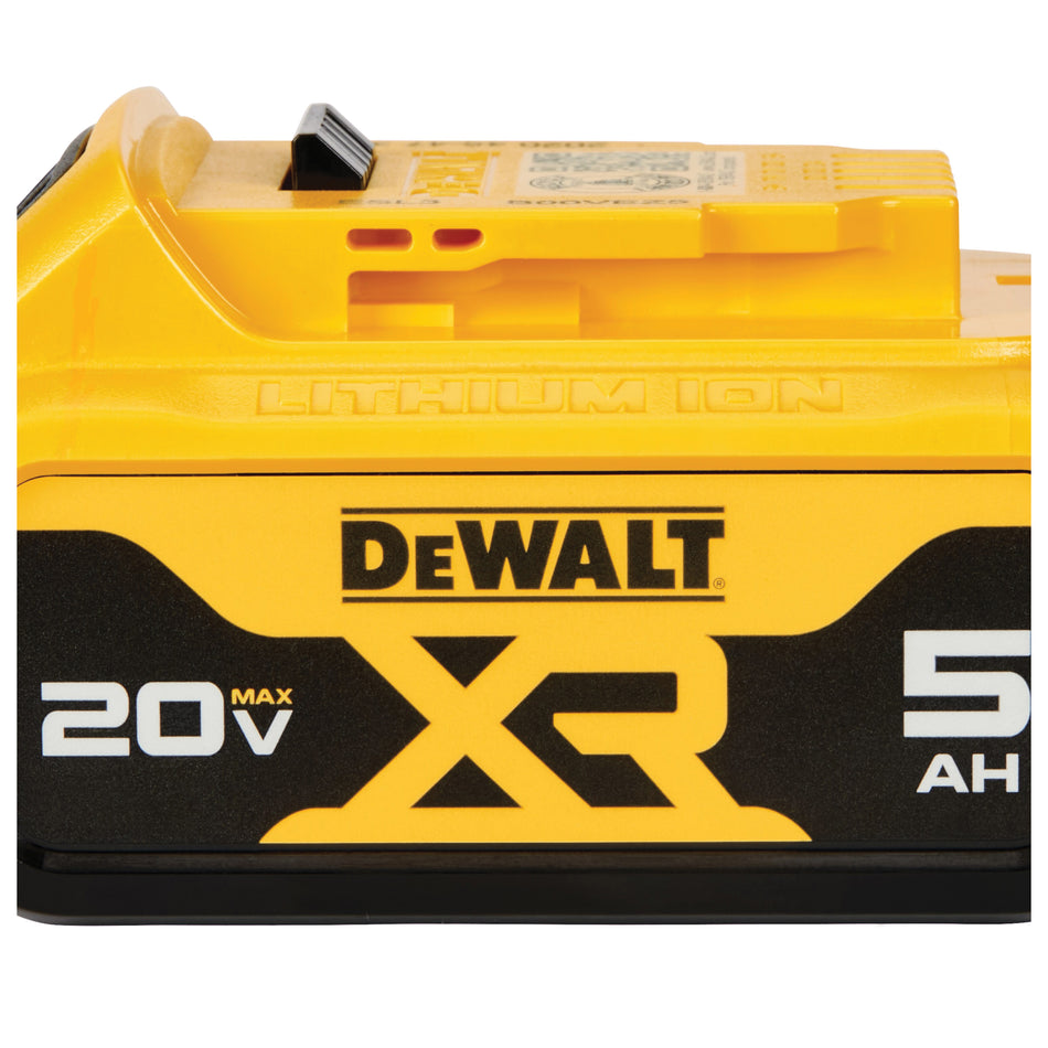 DeWALT® GUARANTEED TOUGH® DCB205 Battery, 20 VDC, 5 Ah Battery Capacity, Lithium-Ion Battery Chemistry, 1-Battery