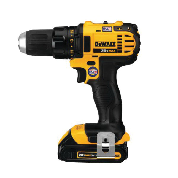 DeWALT® DCD780C2 Drill/Driver Kit, Tool/Kit: Kit, 1/2 in Chuck, Ratcheting Chuck, 20 VDC, Lithium-Ion Battery, 1.5 Ah