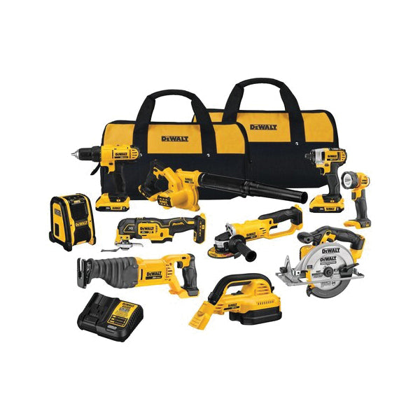 DeWALT® DCK1020D2 Combo Kit, 20 V, 8 -Tool, 2 -Battery