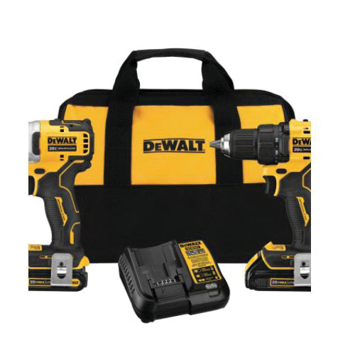 DeWALT® GUARANTEED TOUGH® ATOMIC DCK278C2 Brushless Cordless Combination Kit, 20 V, 2-Tool, 2-Battery