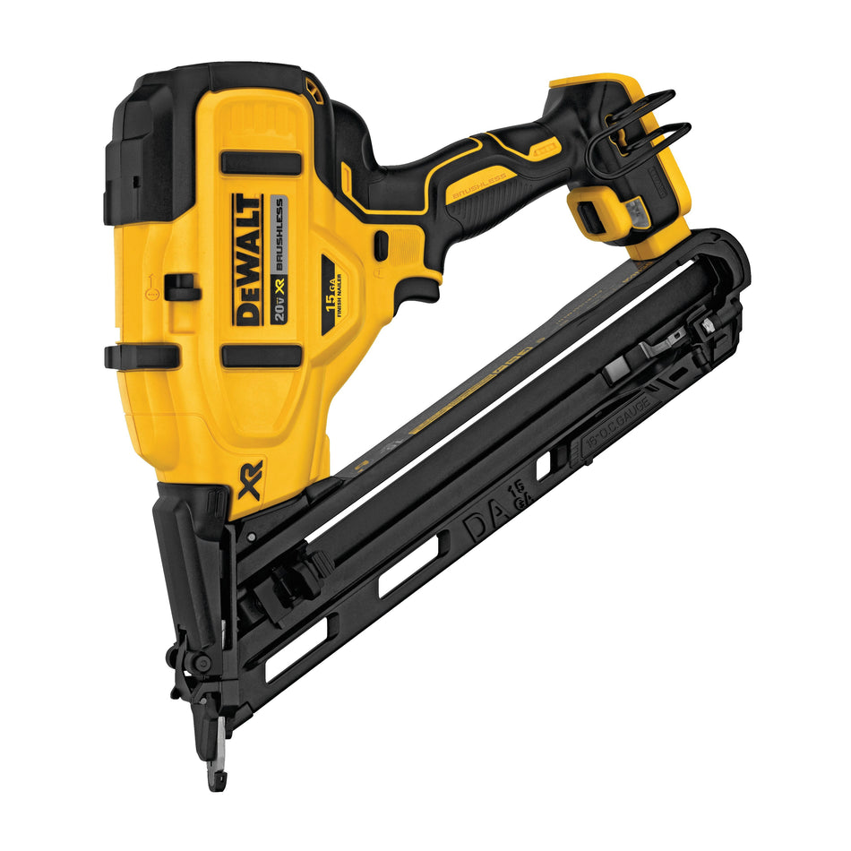 DeWALT® MAX XR® DCN650B Angled Finish Nailer, Tool/Kit: Tool, 110 Nail, 1-1/4 to 2-1/2 in L Nail, In-Line Magazine