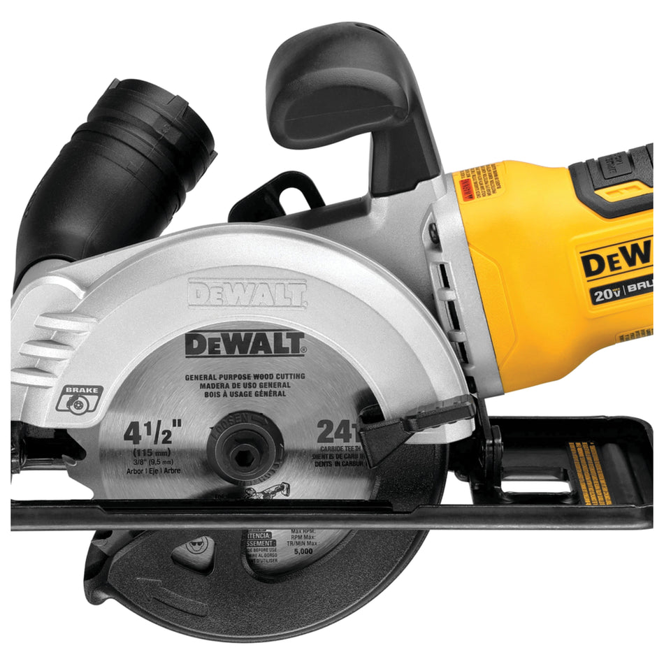 DeWALT® DCS571B Circular Saw, Tool/Kit: Tool, 4-1/2 in Dia Blade, 1 in, 1-9/16 in D Cutting, 20 VDC, 5 Ah