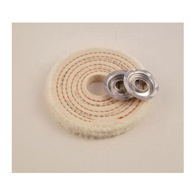 Dico® 7000128 Spiral Sewn Buffing Wheel, 4 in Dia, 1/2 in Thick, Cotton