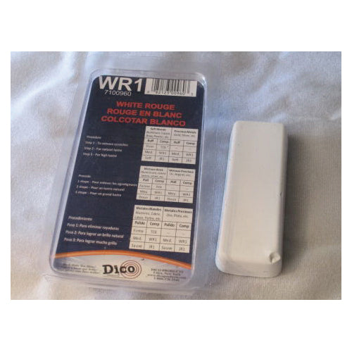 Dico® 7100960 Small Rouge Compound, White, 4 oz, Clamp Shell