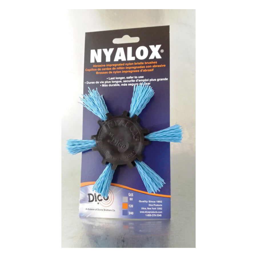 Dico® Nyalox® 7200039 Flap Brush, 4 in Dia Brush, Nylon Bristle, Blue