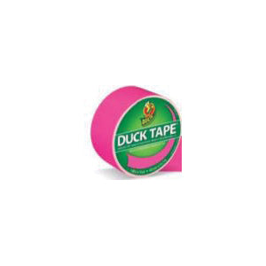 DUCK® 1265016 Duct Tape, 9 mil Thick, 1.88 in W, 15 yd L, Neon Pink, Rubber Adhesive, Cloth Backing