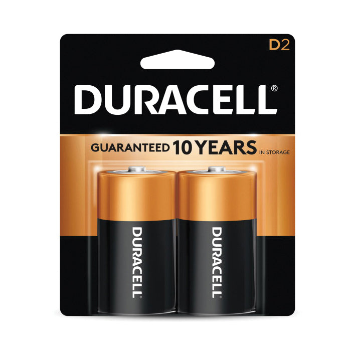 DURACELL® MN1300B2Z Battery, Alkaline, D, 15 Ah, 1.5 V Nominal, Non-Rechargeable