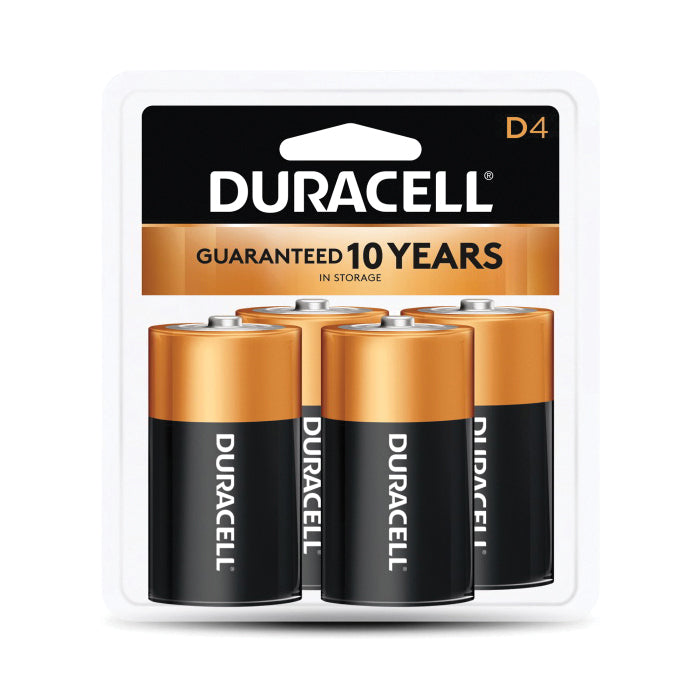 DURACELL® MN1300R4Z Battery, Alkaline, D, 15 Ah, 1.5 V Nominal, Non-Rechargeable