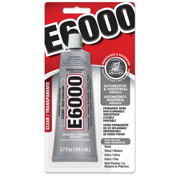 E6000® 230022 Industrial Adhesive, 3.7 fl-oz, Tube, Composition: Perchloroethylene, Liquid, Clear