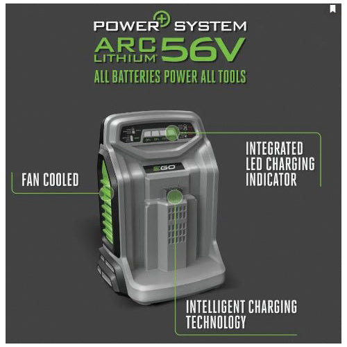 EGO POWER+ CH5500 Charger, 120 V, 2 to 7.5 Ah Battery Capacity, 56 V Battery, Lithium-Ion Battery Chemistry