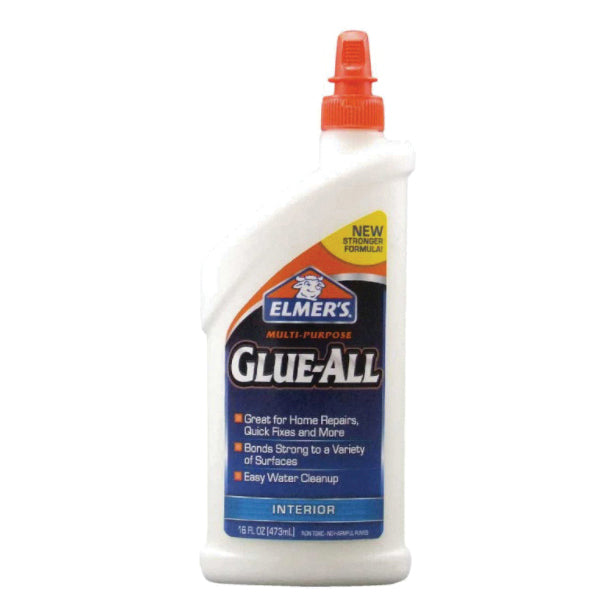 ELMER'S® E3830 All-Purpose Glue, Liquid, White, Mild, 8 hr Curing, 16 oz, Bottle