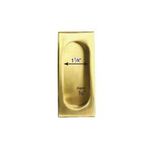 EMTEK® 2201US26 Flush Pull, 4 in L, 1-3/4 in W, Modern Style, Brass