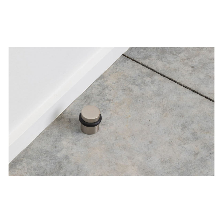 EMTEK® 225710B Cylinder Floor Bumper Door Stop, 1-1/2 in H