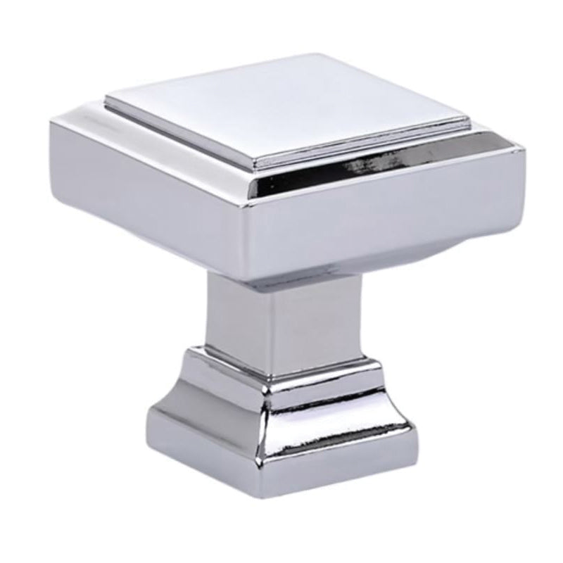 EMTEK® 86295US26 Cabinet Knob, Square, 1-1/4 in Projection, Polished Chrome