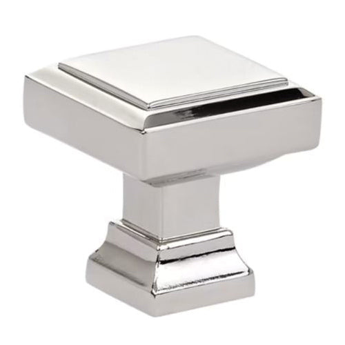 EMTEK® 86296US14 Cabinet Knob, Square, 1-3/8 in Projection, Polished Nickel