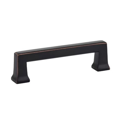 EMTEK® ART DECO Series 86424US10B Alexander Cabinet Pull, 4-1/8 in L Handle, 1-1/8 in Projection, Oil-Rubbed Bronze