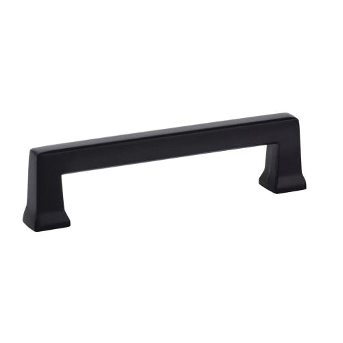 EMTEK® ART DECO Series 86425US19 Alexander Cabinet Pull, 4-5/8 in L Handle, 1-1/8 in Projection, Flat Black