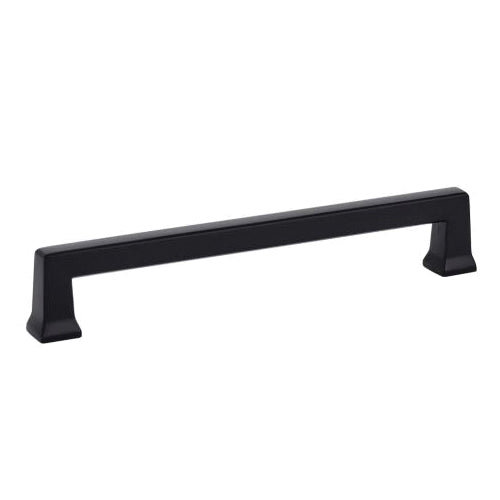 EMTEK® ART DECO Series 86426US19 Alexander Cabinet Pull, 6-5/8 in L Handle, 1-1/8 in Projection, Flat Black