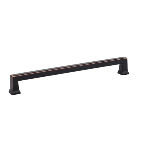 EMTEK® ART DECO Series 86427US10B Alexander Cabinet Pull, 8-5/8 in L Handle, 1-1/8 in Projection, Oil-Rubbed Bronze