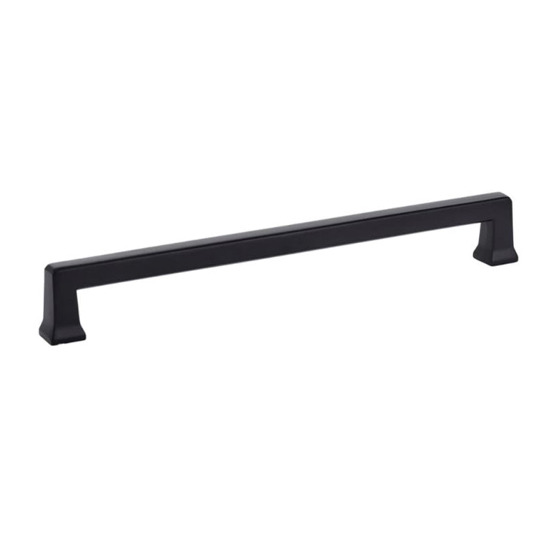 EMTEK® ART DECO Series 86427US19 Alexander Cabinet Pull, 8-5/8 in L Handle, 1-1/8 in Projection, Flat Black