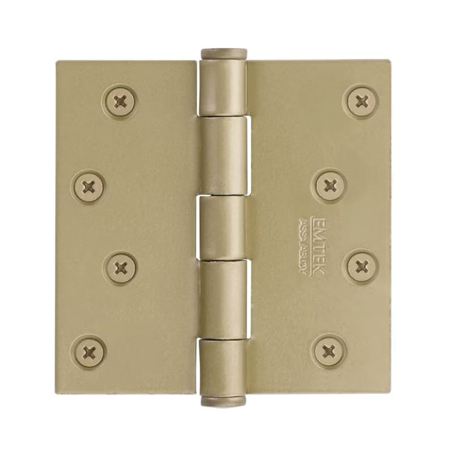 EMTEK® 91014-US15 Residential-Duty Plain Bearing Hinge With Square Corner, 4 in W Frame Leaf, 4 in H Frame Leaf, Steel