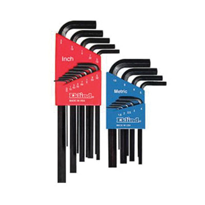 Eklind® 10022 Combination Hex-Key Set, System of Measurement: Imperial, Metric, L Key, Alloy Steel, Black Oxide