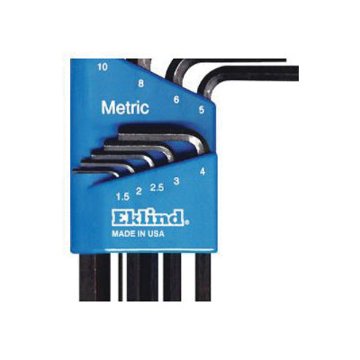 Eklind® 10509 Hex-Key Set With Holder, System of Measurement: Metric, L Key, Alloy Steel, Black Oxide, 9 -Piece