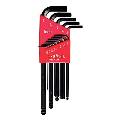 Eklind® 13213 Ball-Hex-L Key Set With Holder, System of Measurement: Imperial, L Key, Alloy Steel, Black Oxide