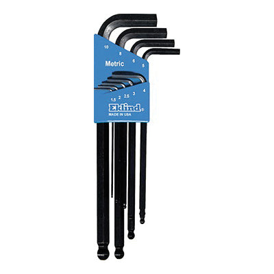 Eklind® 13609 Ball-Hex-L Key Set, System of Measurement: Metric, L Key, Alloy Steel, Black Oxide, 9 -Piece