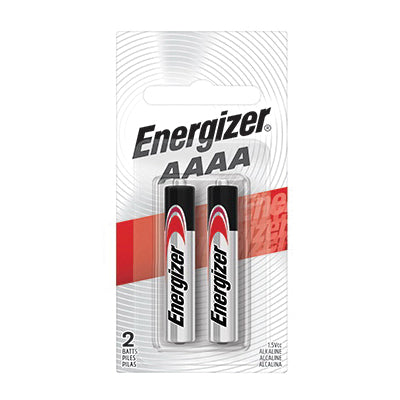 Energizer® E96BP-2 Battery, Alkaline, AAAA, 650 mAh, 1.5 V Nominal, Non-Rechargeable