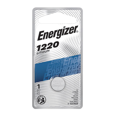 Energizer® ECR1220BP Battery, Lithium, Manganese Dioxide, CR1220, 37 mAh, 3 V Nominal