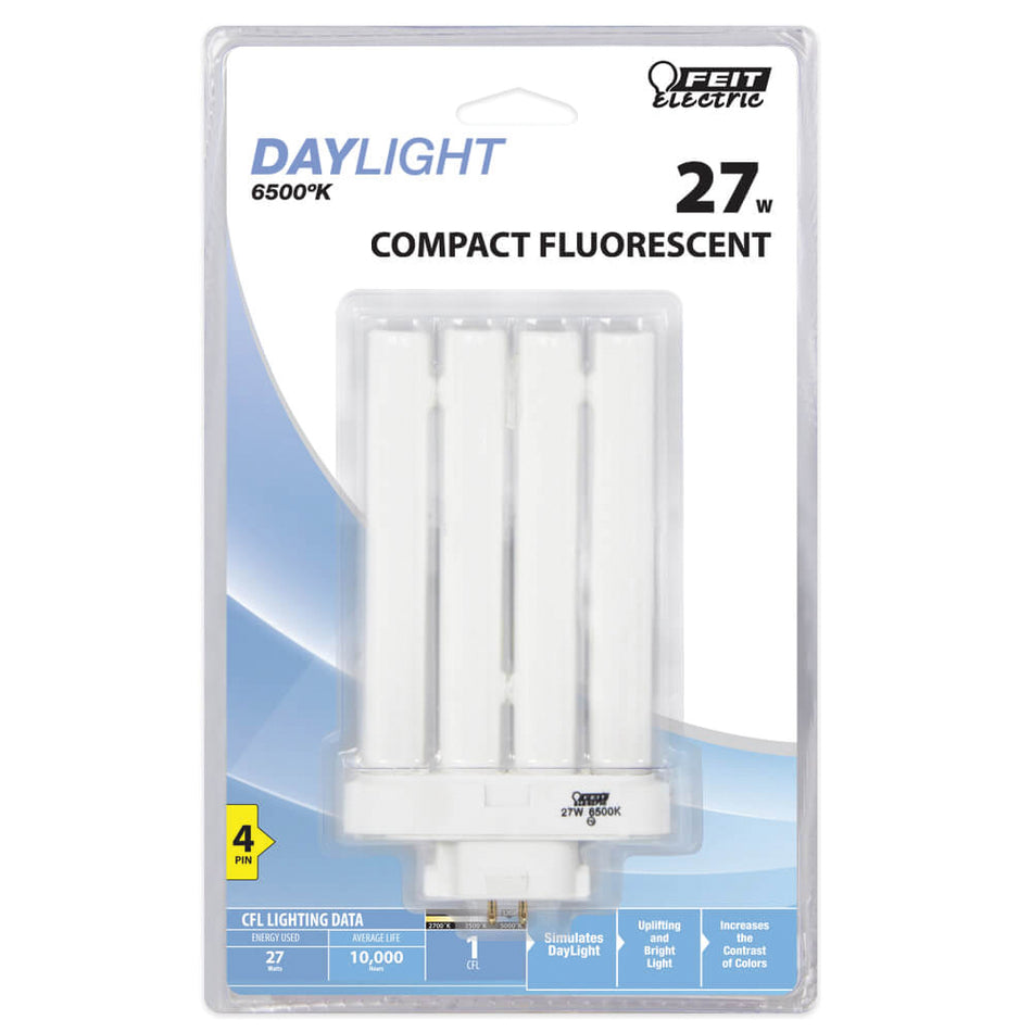 FEIT Electric BPPLD26E/41 Compact Fluorescent Lamp, 4-Pin Plug-In, 4100 K, 1500 Lumens