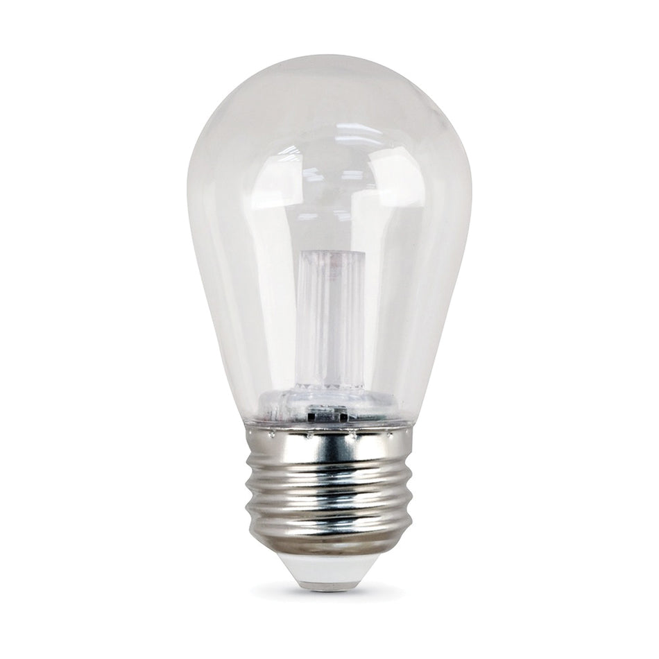 FEIT Electric S14/822/FILED/4 Exposed Filament String LED Bulb, 1 W, Straight Sided, Medium, Clear, 2200 K, 70 Lumens