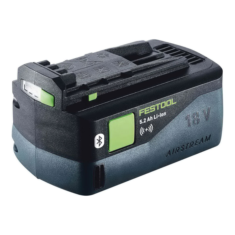 FESTOOL 202480 Battery Pack, 18 VDC, 5.2 Ah Battery Capacity, Lithium-Ion Battery Chemistry, 1-Battery