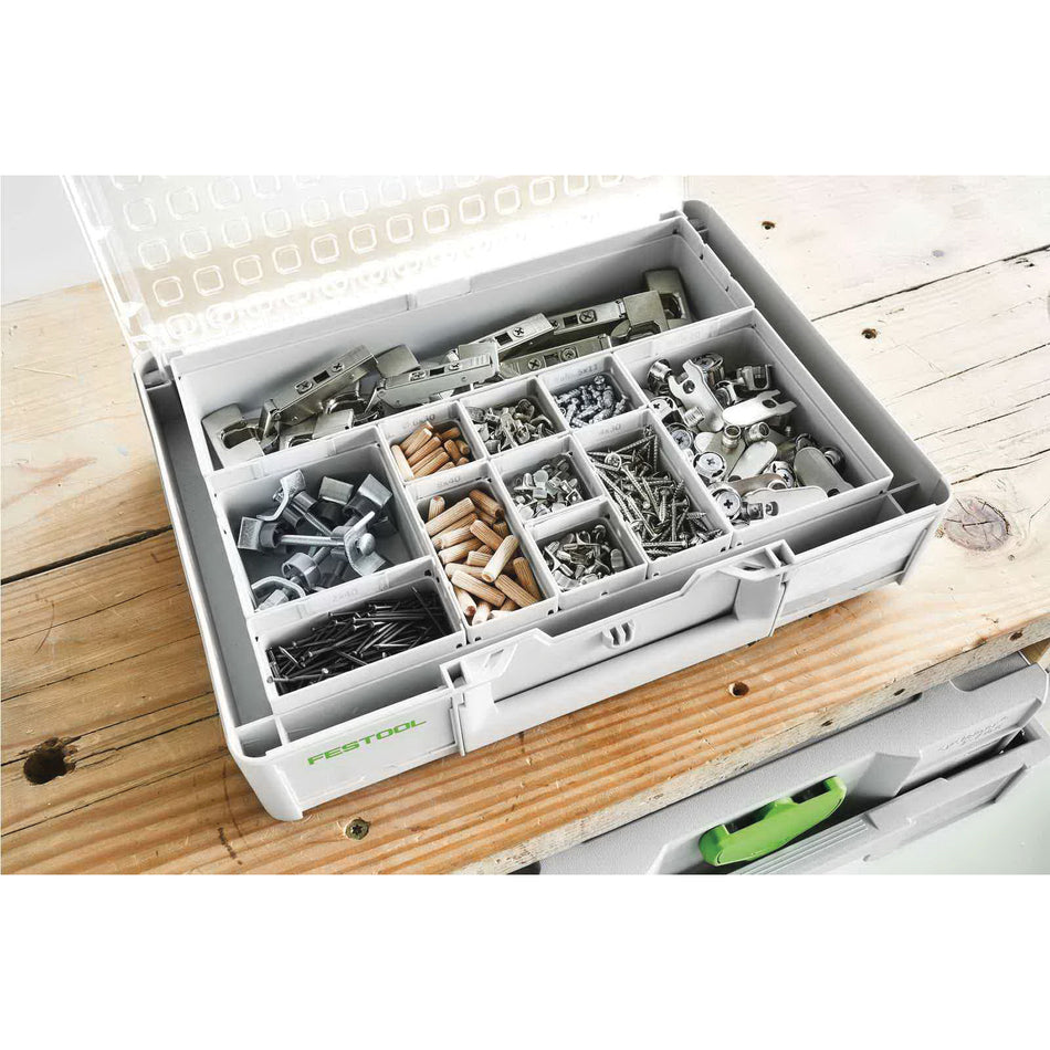 FESTOOL 204853 Systainer Organizer With Adjustable Leg, 11.65 in W, 3-1/2 in H