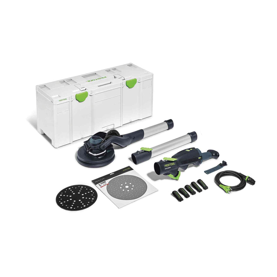 FESTOOL 575994 Drywall Sander, 400 W, 8-7/8 in Dia Pad/Disc, 5000 to 8500 rpm Speed, 13.123 ft L Cord, T-Handle