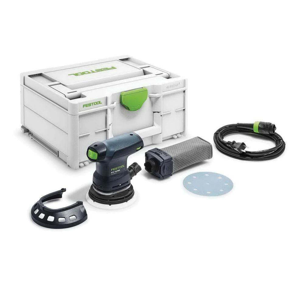 FESTOOL 576070 Random Orbital Sander, Tool/Kit: Tool, 5 in Pad, 250 W, 6000 to 12000 rpm Speed