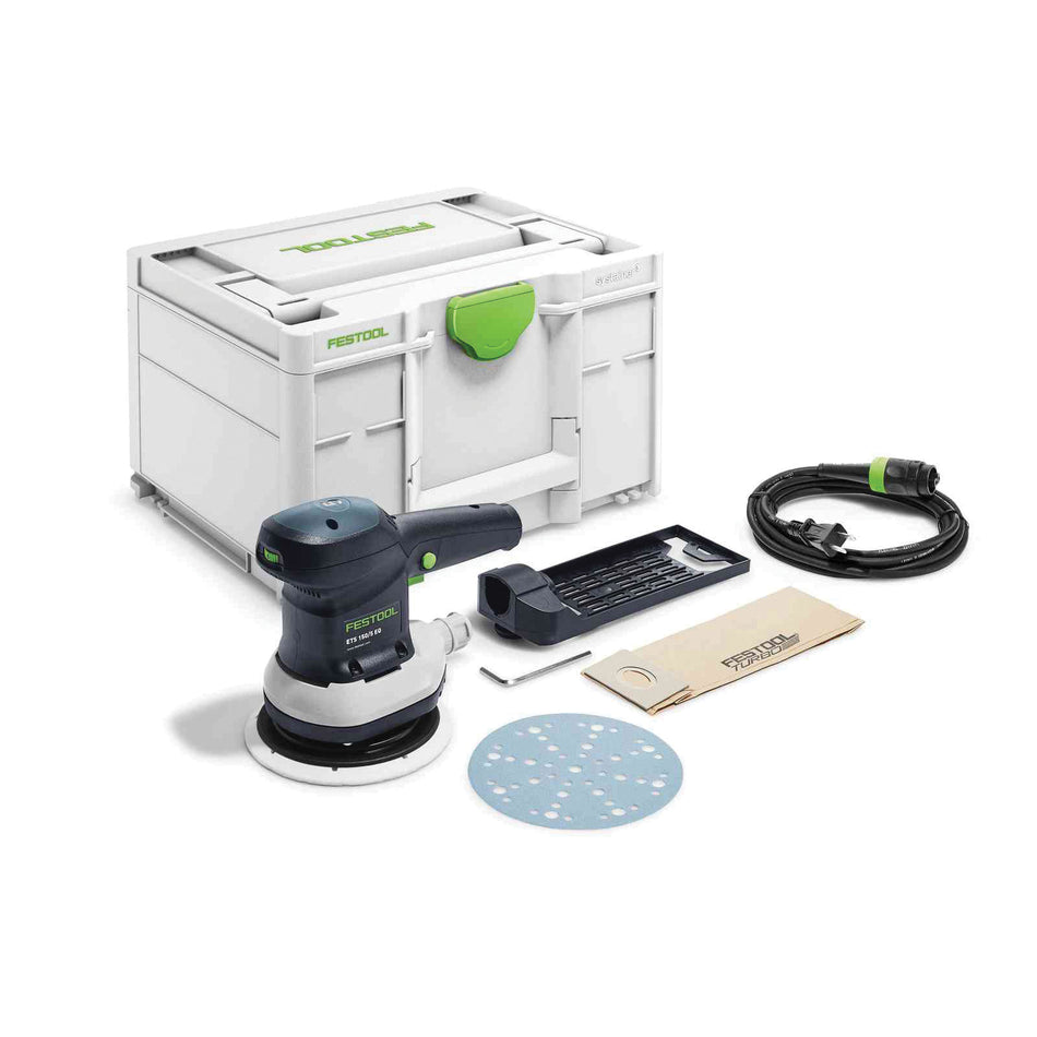 FESTOOL 576088 Random Orbital Sander, Tool/Kit: Kit, 6 in Pad, 310 W, 6000 to 10500 rpm Speed