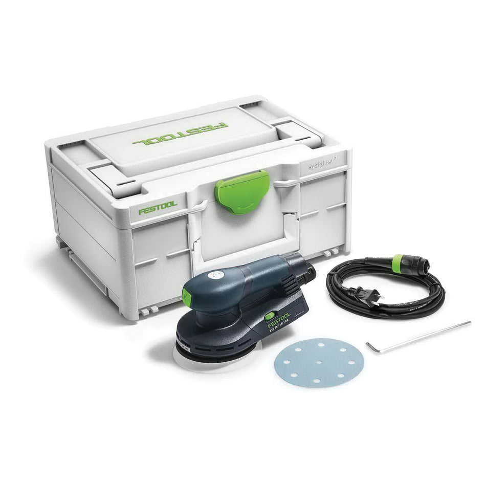 FESTOOL 576340 Random Orbital Sander, Tool/Kit: Tool, 5 in Pad, 6000 to 10000 rpm Speed