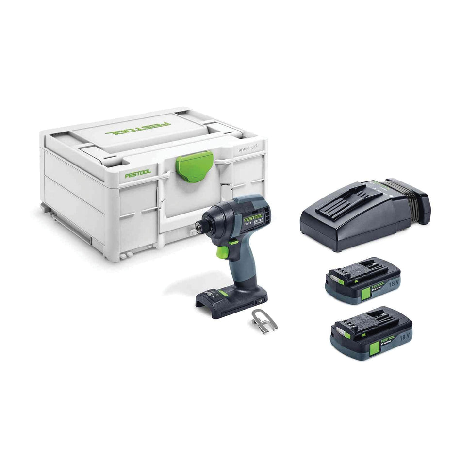 FESTOOL 576480 Impact Driver Kit, Tool/Kit: Kit, 1593.18 in-lb, 4500 ipm, 18 V, Lithium-Ion Battery, 4 Ah