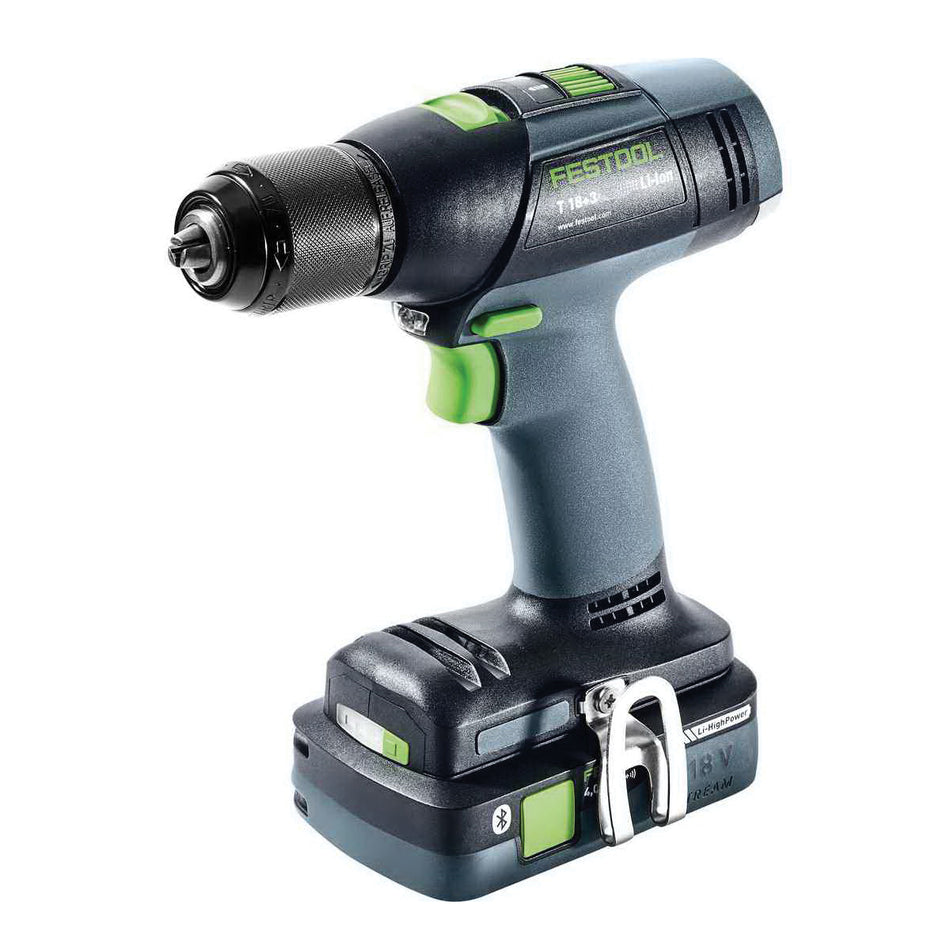 FESTOOL 576754 Brushless Drill/Driver Kit, Tool/Kit: Kit, 309.8 to 442.5 in-lb, 1/16 to 1/2 in Chuck, Keyless Chuck