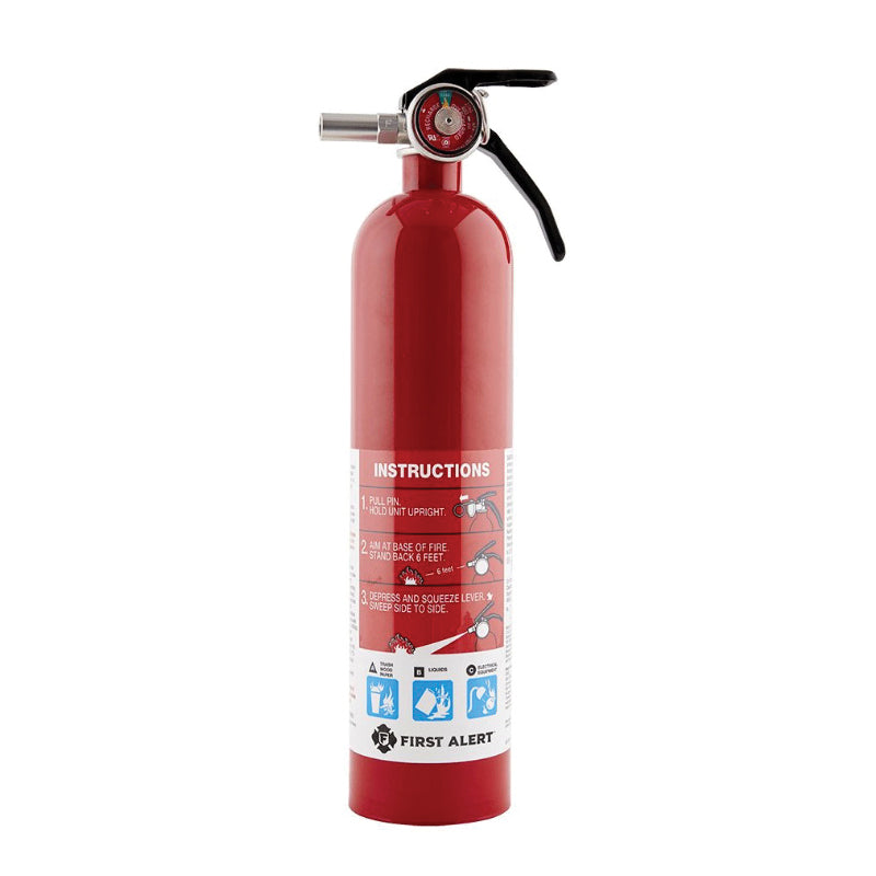 FIRST ALERT HOME1 Home Fire Extinguisher, 1-A:10-B:C Fire, Fire Class: A, B, C, <200 psig Operating, Bracket Mounting