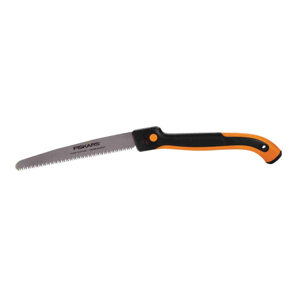 FISKARS® 390470-1011 Folding Pruning Saw, 10 in L Blade, Triple Ground Teeth, Steel Cutting Edge, Steel Blade