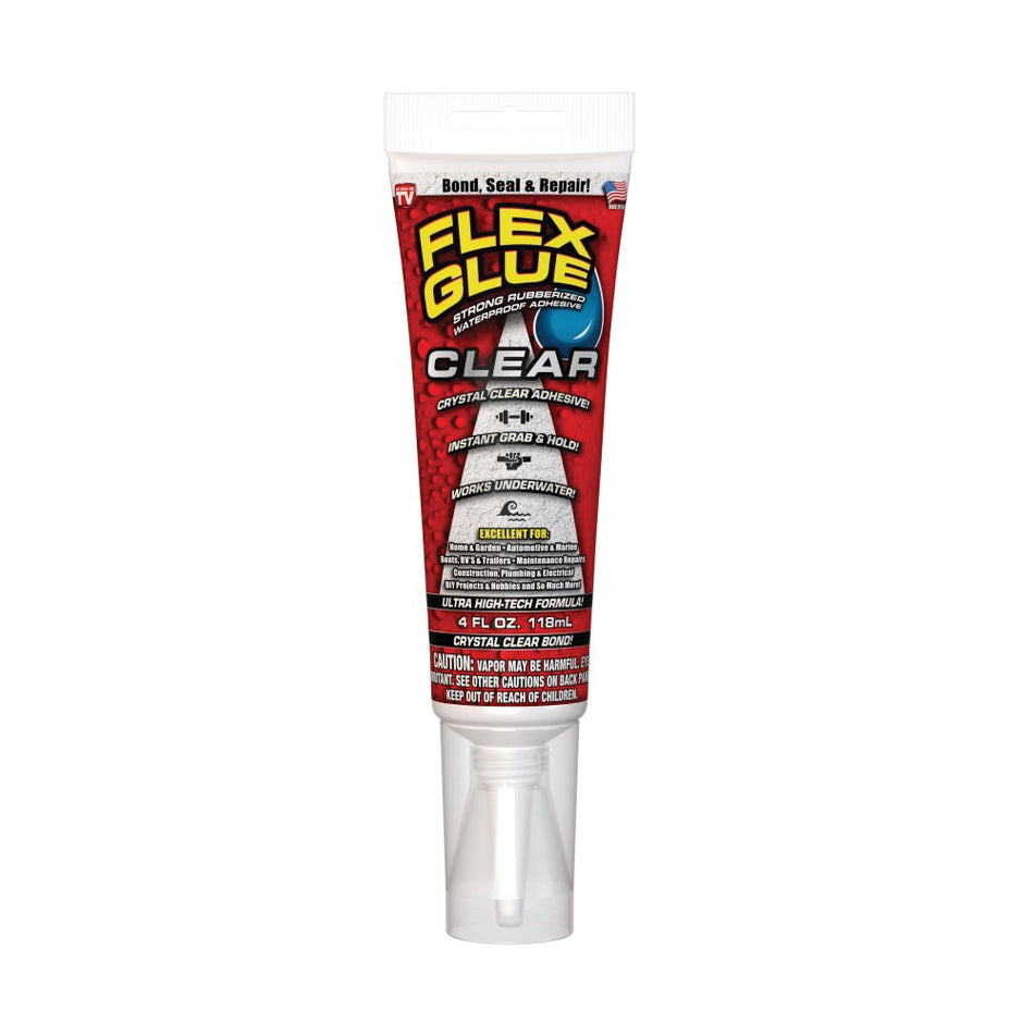 FLEX SEAL® Flex Glue® GFSCLRR04 Waterproof Adhesive, 4 oz, Tube