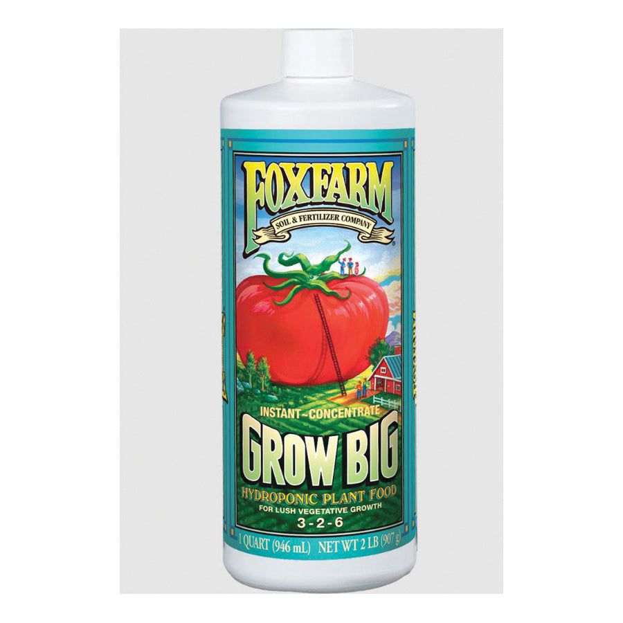 FOXFARM® Grow Big® FGBHQ Hydroponic Plant Food, Liquid, Green, 1 qt