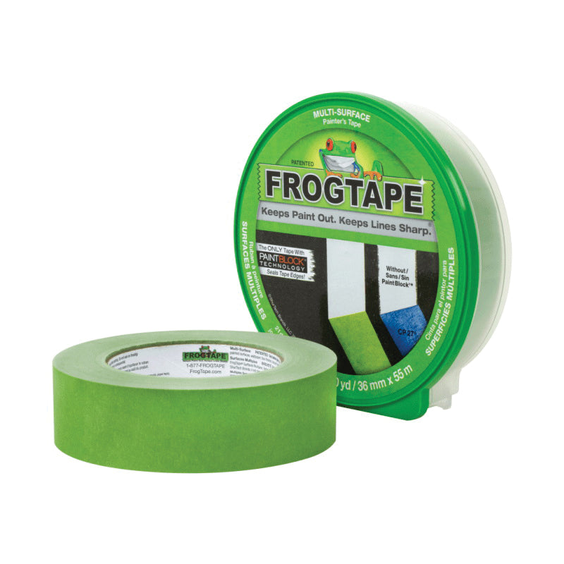 FROGTAPE® CF 120 Series 1358463 Masking and Painters Tape, 5.7 mil Thick, 0.94 in W, 60.1 yd L, Green, Rubber Adhesive