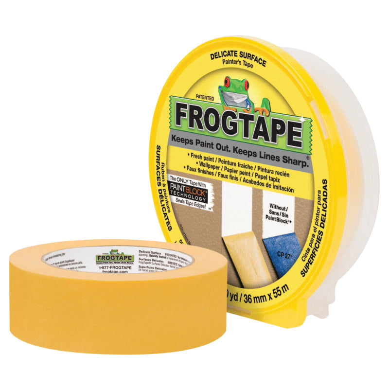 FROGTAPE® CF 160 Series 280222 Masking and Painters Tape, 3.6 mil Thick, 1.88 in W, 60.1 yd L, Yellow, Acrylic Adhesive